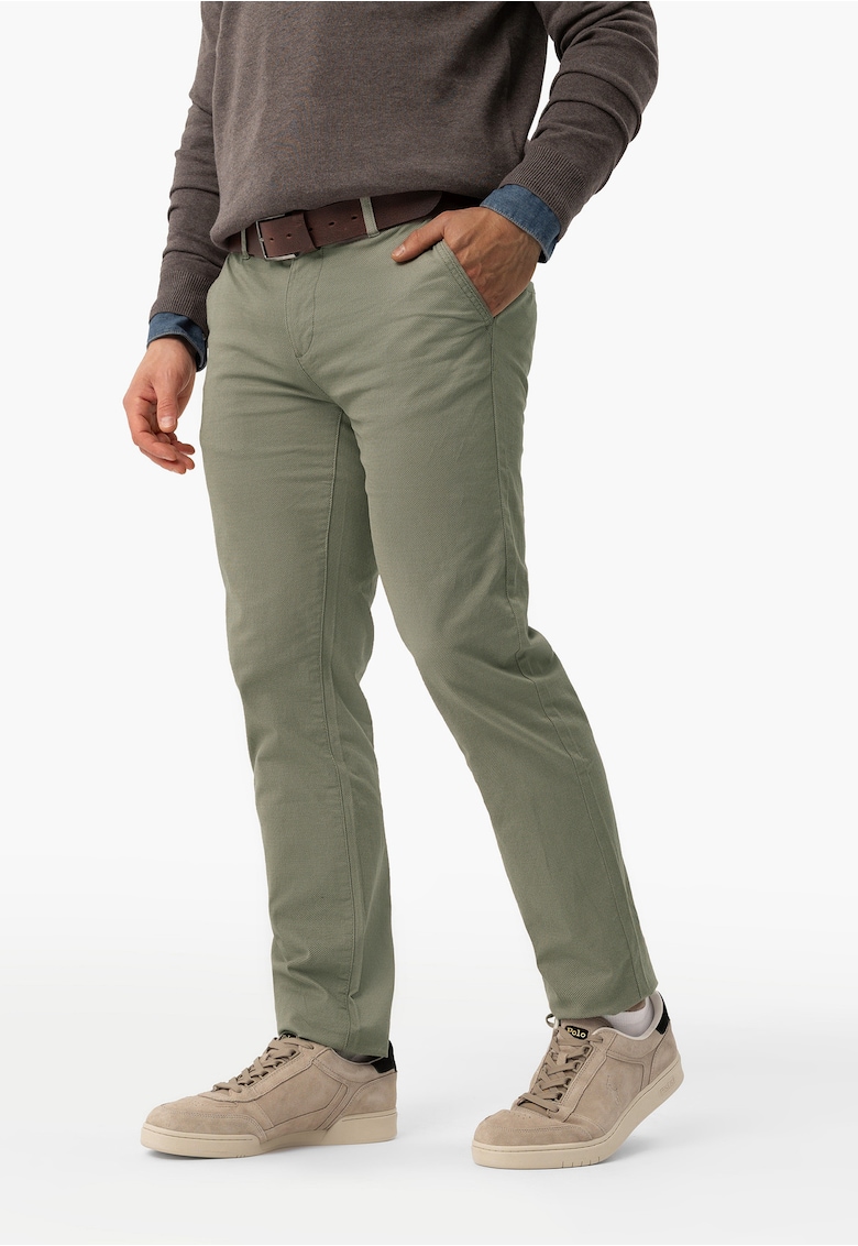 Pantaloni chino din bumbac barbati - 5 buzunare - Regular Fit - R-Parks - kaki - Kaki