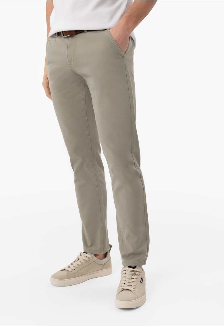 Pantaloni chino din bumbac barbati - 5 buzunare - Regular Fit - R-Parks - verde masliniu - Verde masliniu