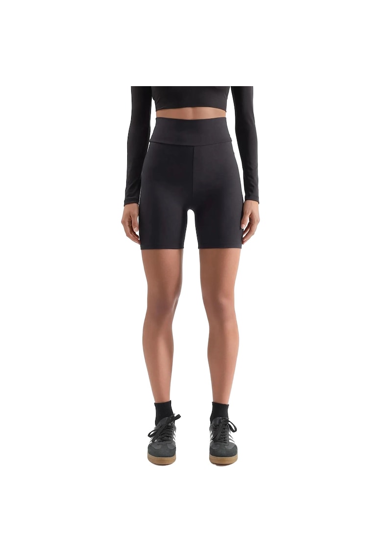 Pantaloni scurti - talie inalta - croiala stransa - negru - poliester -