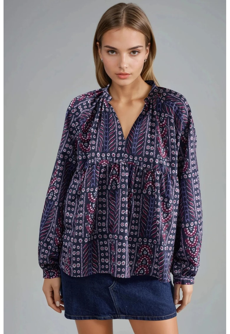 Bluza dama - bluza cu maneci bufante - violet - textil