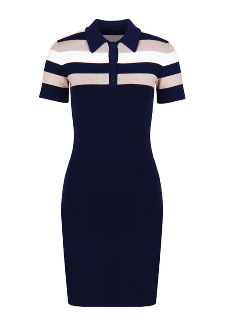 Rochie bodycon din tricot fin cu guler polo