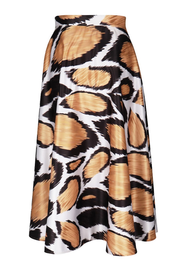 Fusta midi pe bie cu animal print