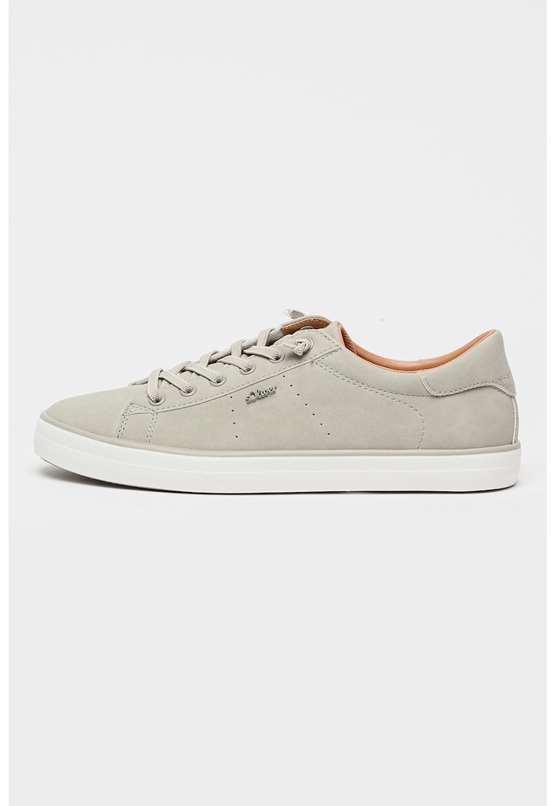 Pantofi sport low-cut din piele ecologica - Gri