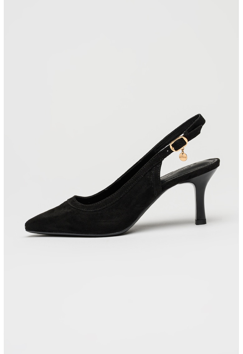 Pantofi slingback cu varf ascutit - Negru