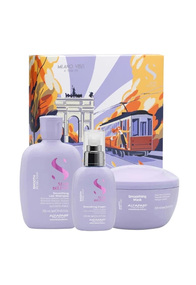 Set Alfaparf Smoothing pentru netezirea parului - Sampon - 250ml + Masca - 200ml + Crema par - 125ml