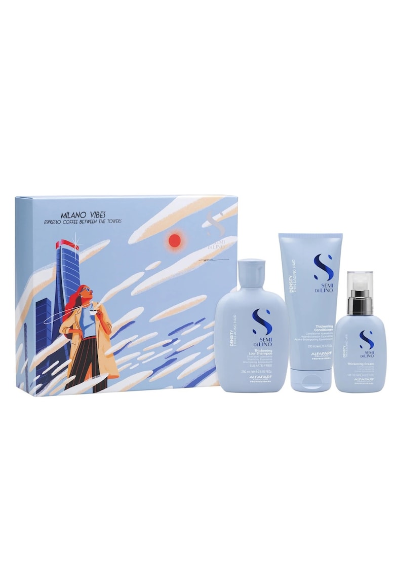 Set Alfaparf Density Thickening pentru par subtire si matur - Sampon - 250ml + Balsam - 200ml + Crema leave-in - 125ml