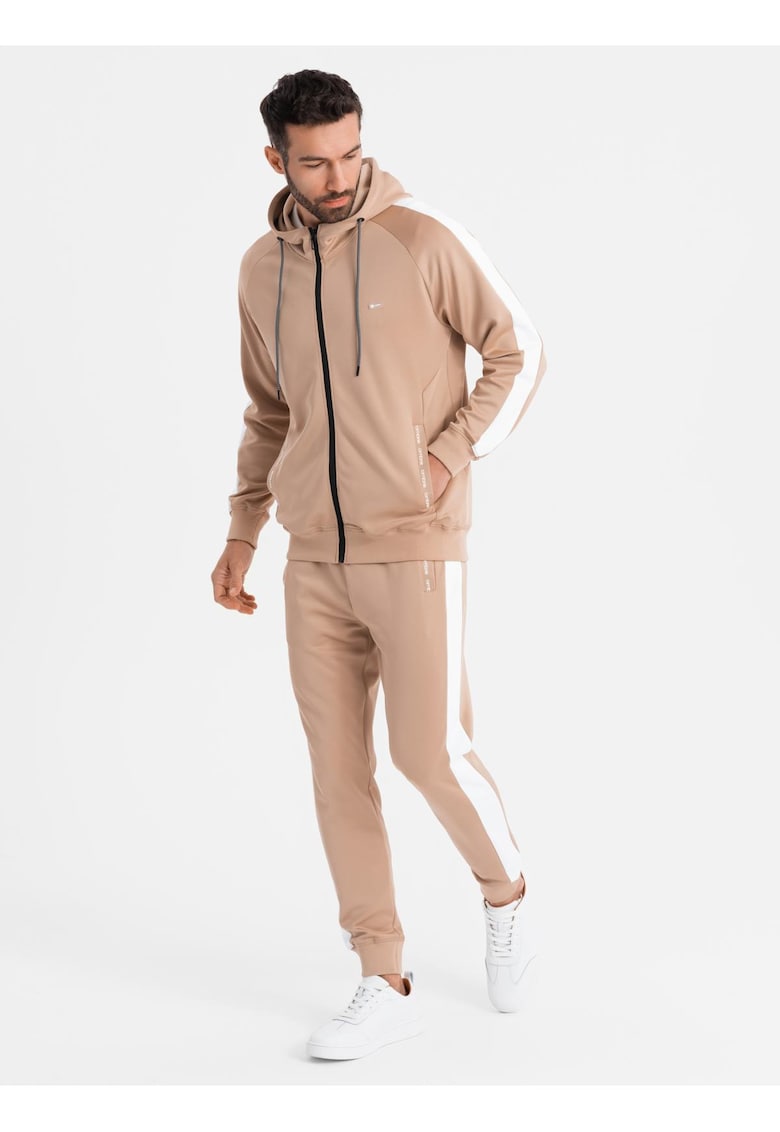 Set de trening hanorac si pantaloni de jogging Z118 - Bej deschis