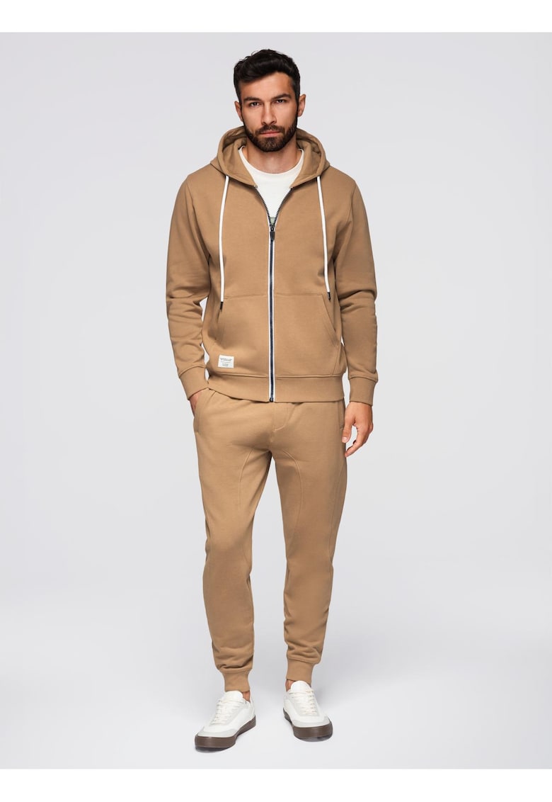 Set de trening hanorac si pantaloni de jogging Z119 - Maro camel