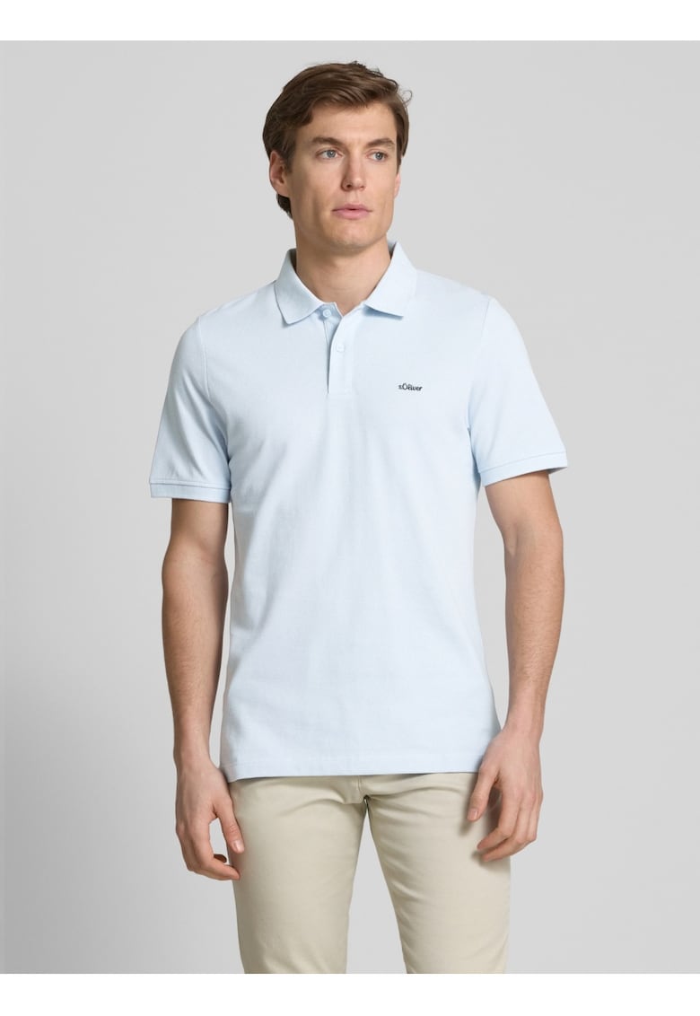 Tricou polo din bumbac - Albastru pastel - Albastru pastel