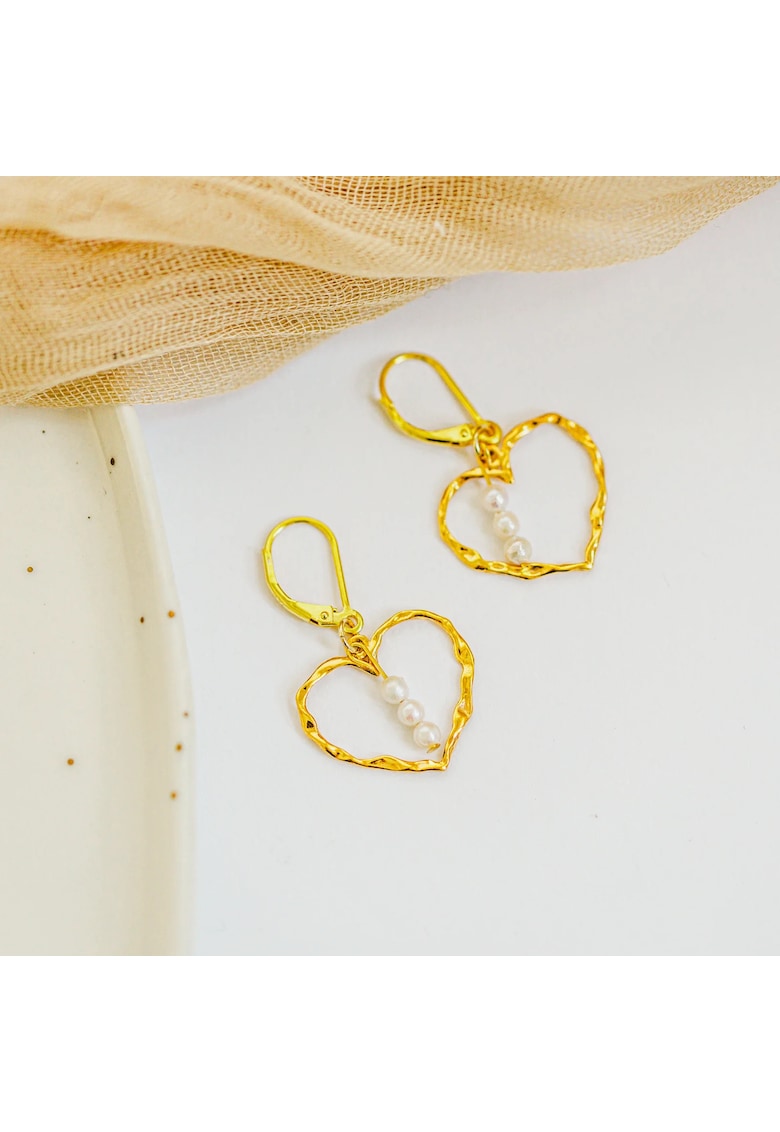 Cercei argint 925 placat cu aur 24k - scoica - auriu