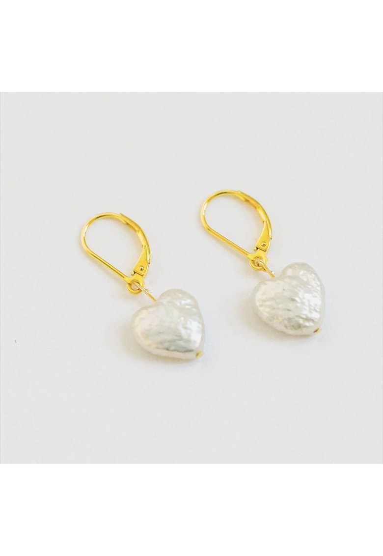 Cercei din perle de cultura - argint placat cu aur - handmade