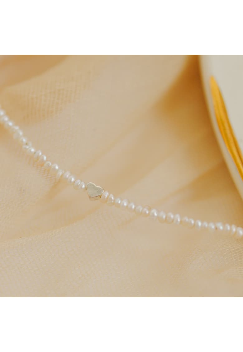 Colier perle de cultura - argint - alb - handmade