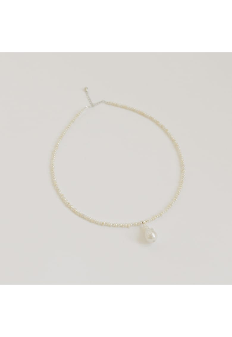 Colier perle de cultura baroc - argint 925 - alb - handmade