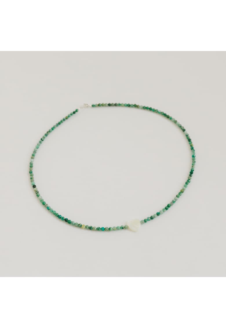 Colier handmade pietre semipretioase crisocola - argint - culoare verde