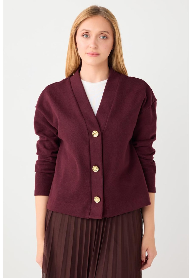 Cardigan lejer cu decolteu in V