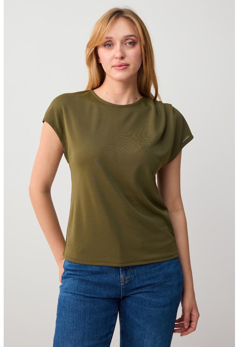 Tricou cu decolteu rotund - Verde masliniu