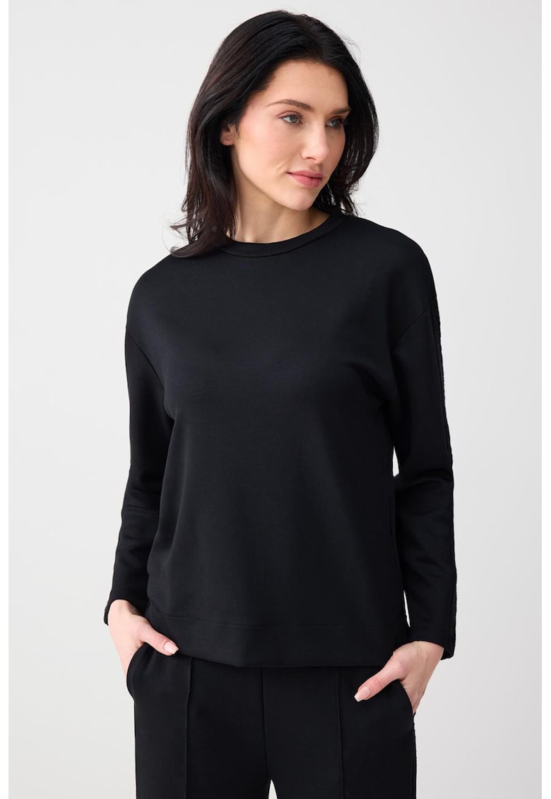Bluza de trening din amestec de modal cu segmente brodate - Negru
