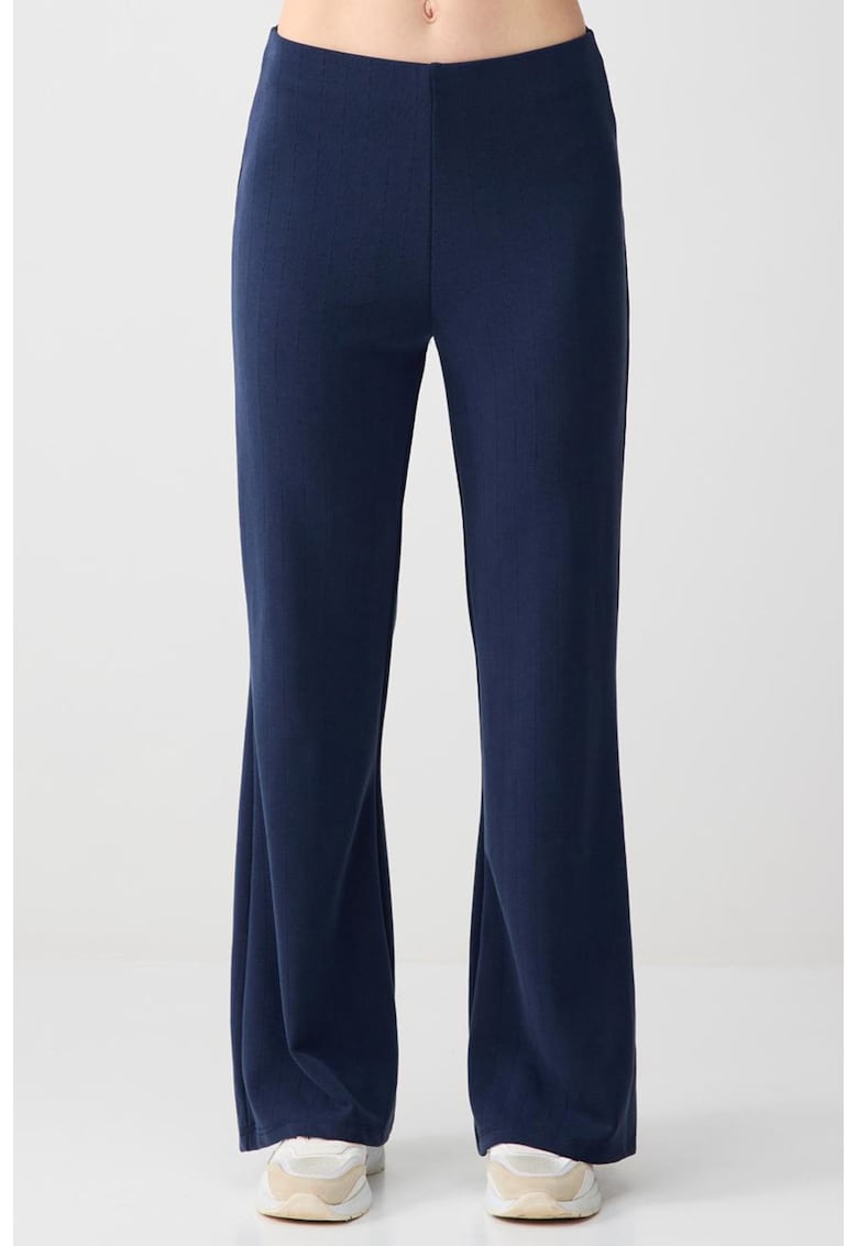Pantaloni relaxed-fit din amestec de modal - Bleumarin
