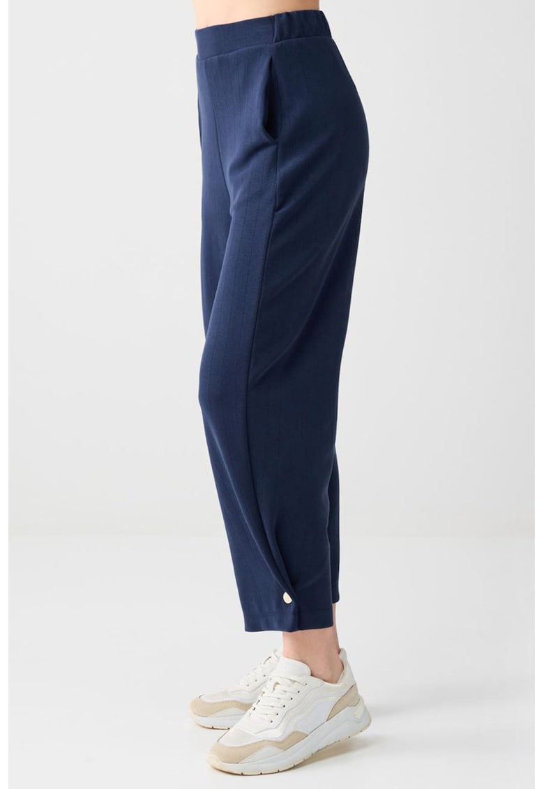 Pantaloni de trening din amestec de modal cu talie elastica - Bleumarin