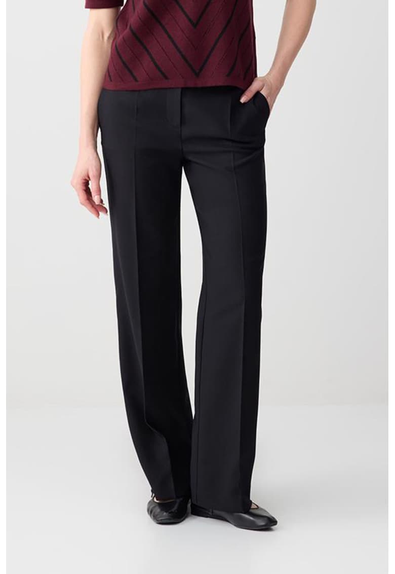 Pantaloni drepti cu pensa - Negru