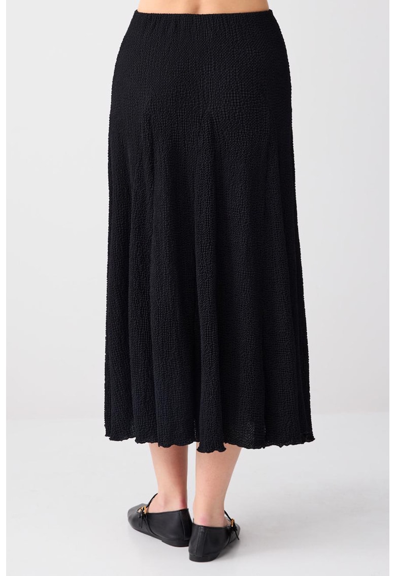 Fusta midi plisata - Negru