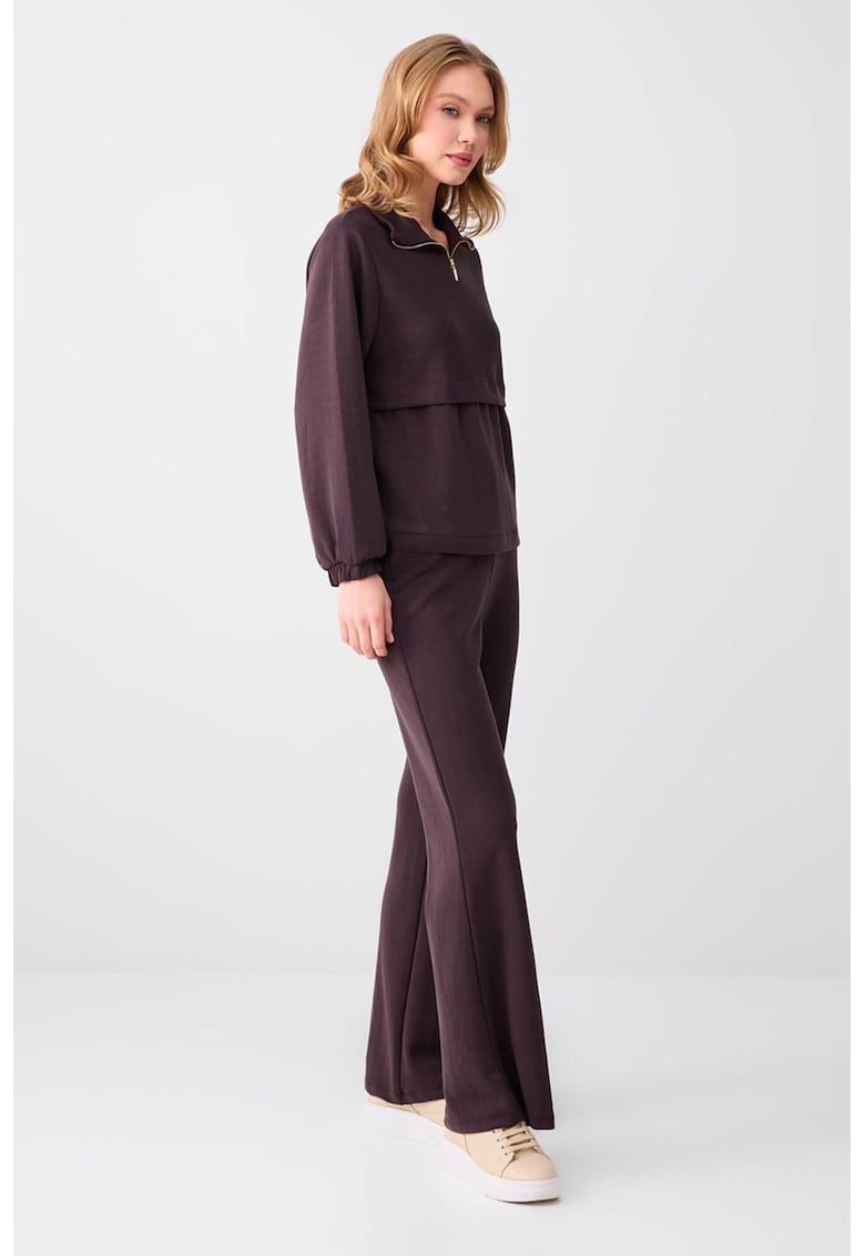 Pantaloni relaxed-fit din amestec de modal - Maro cognac