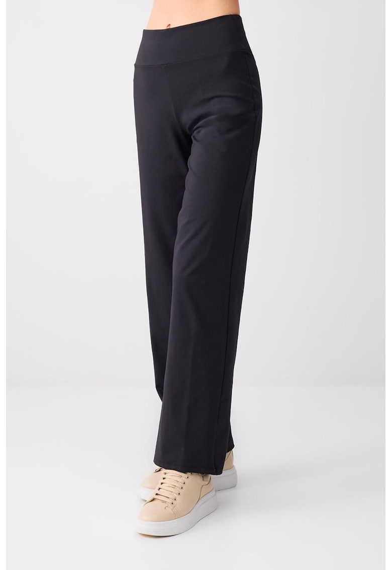 Pantaloni relaxed-fit cu model uni - Negru