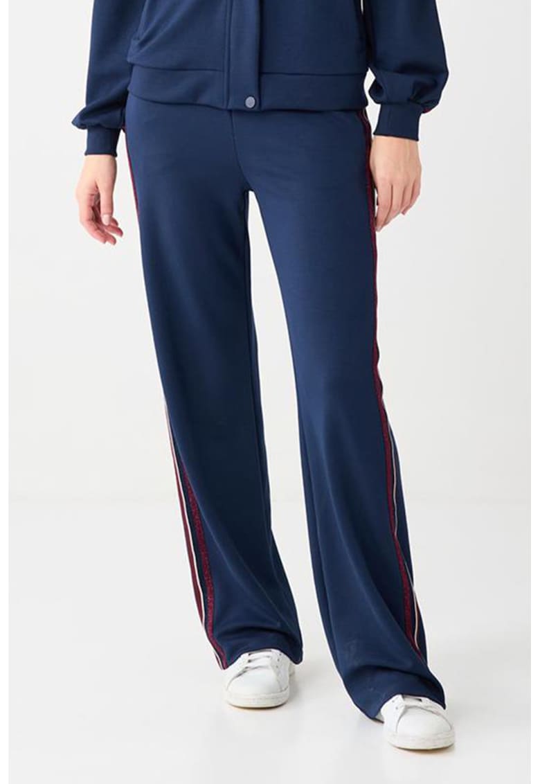 Pantaloni evazati cu buzunare laterale - Bleumarin