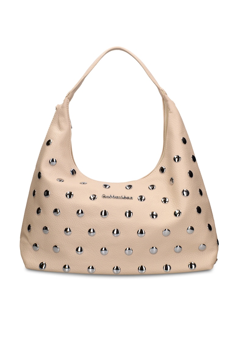 Geanta hobo de piele ecologica cu tinte Astraea Plus - Maro nisip