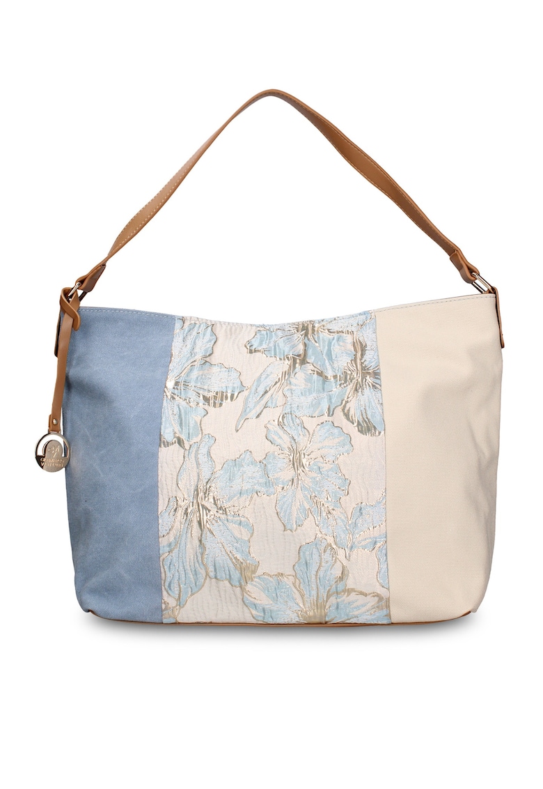 Geanta cu bareta de umar si model patchwork Alizé - Albastru
