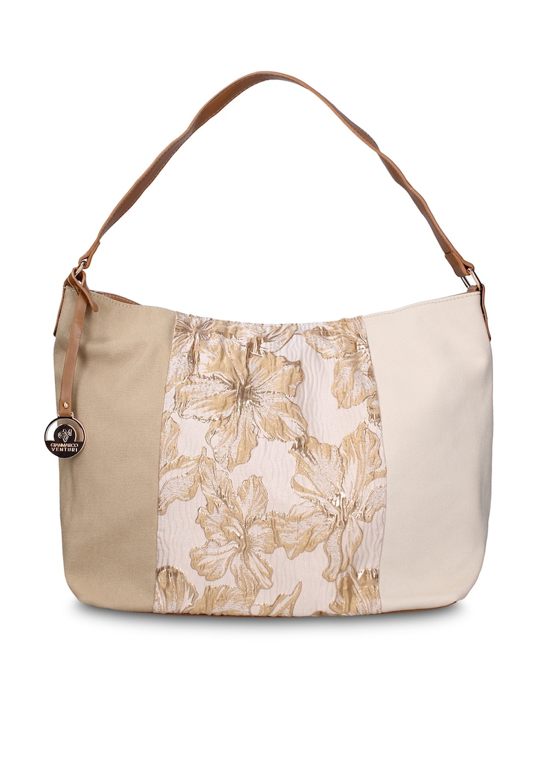 Geanta cu bareta de umar si model patchwork Alizé - Kaki