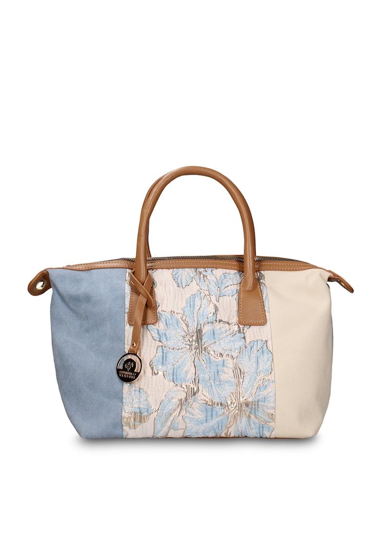 Geanta cu model patchwork Zefira Lux - Albastru