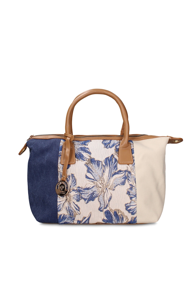 Geanta cu model patchwork Zefira Lux - Bleumarin