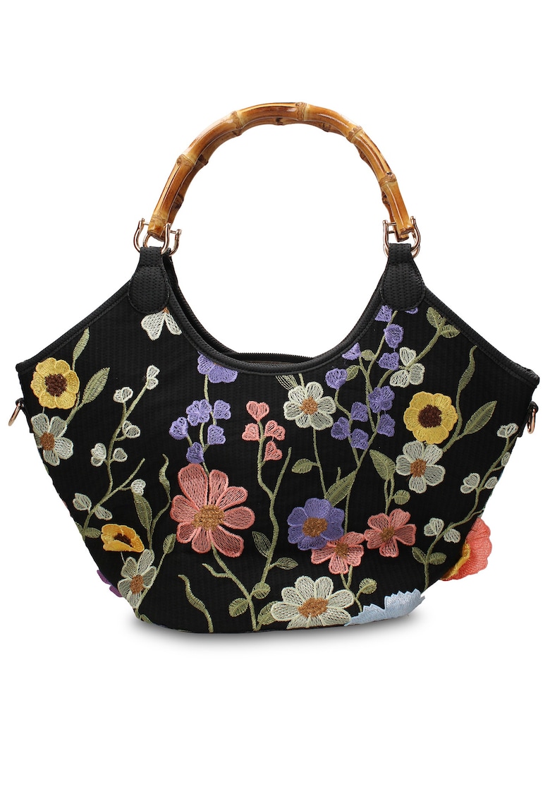 Geanta cu broderie florala Seraphina Nova - Negru