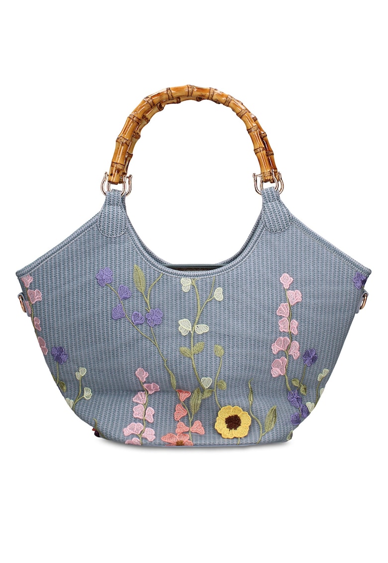 Geanta cu broderie florala Seraphina Nova - Albastru