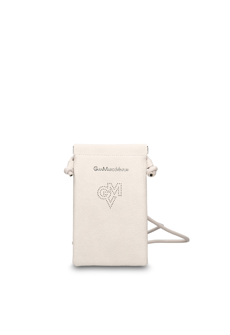 Geanta de piele ecologica cu logo pentru telefon Celestia Nova - Bej