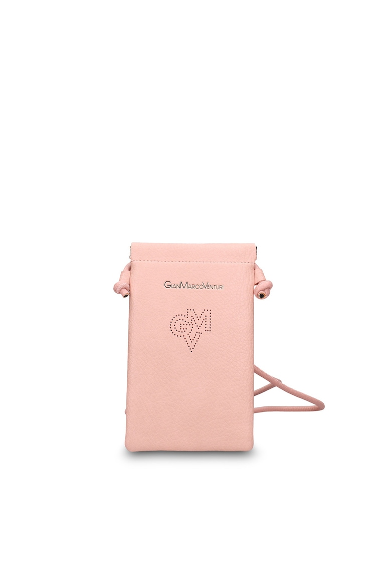Geanta de piele ecologica cu logo pentru telefon Celestia Nova - Roz deschis