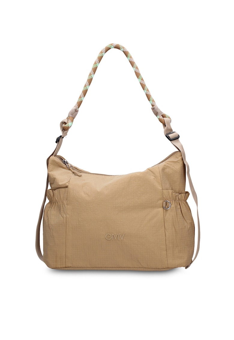 Geanta de piele ecologica cu bareta Solara Chic - Maro nisip