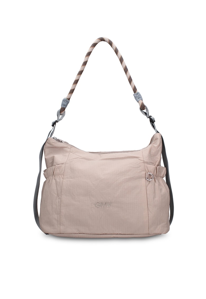 Geanta de piele ecologica cu bareta Solara Chic - Gri deschis