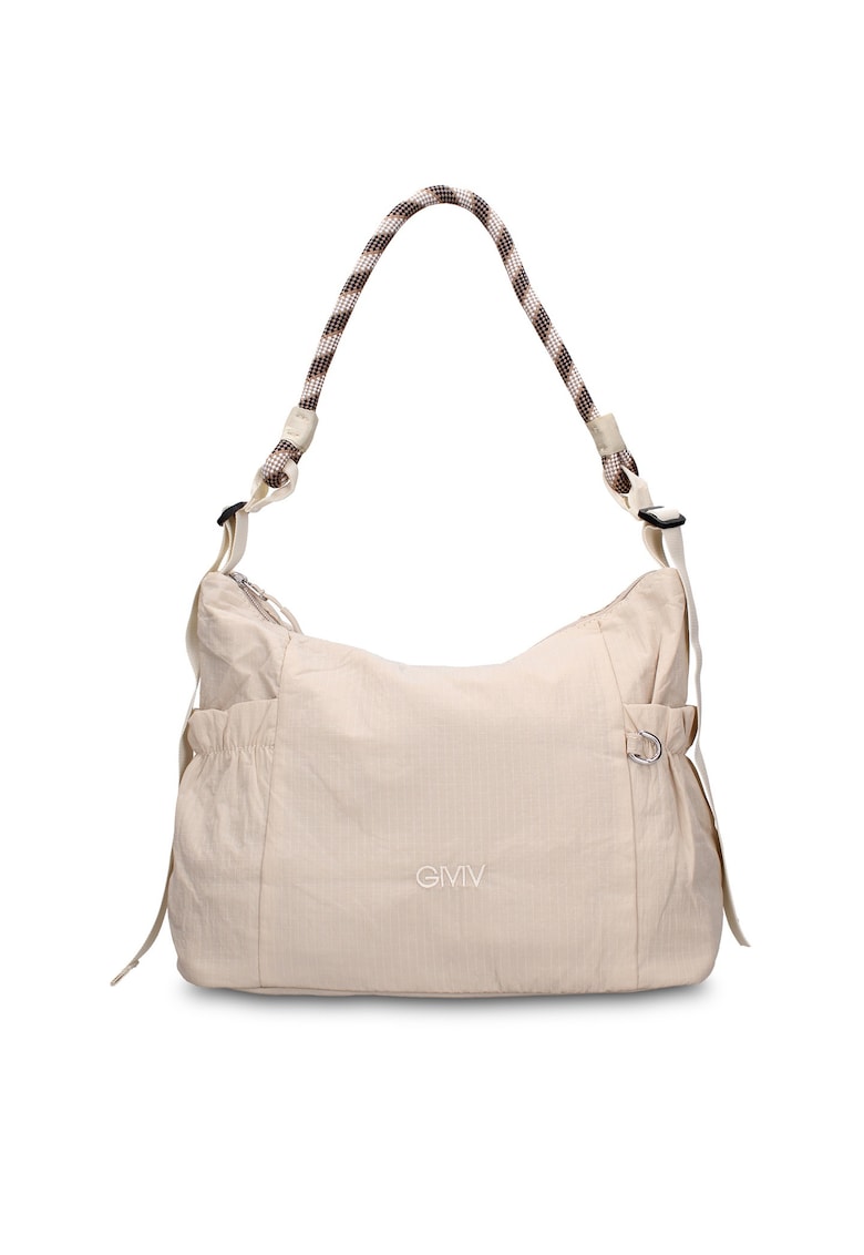 Geanta de piele ecologica cu bareta Solara Chic - Alb