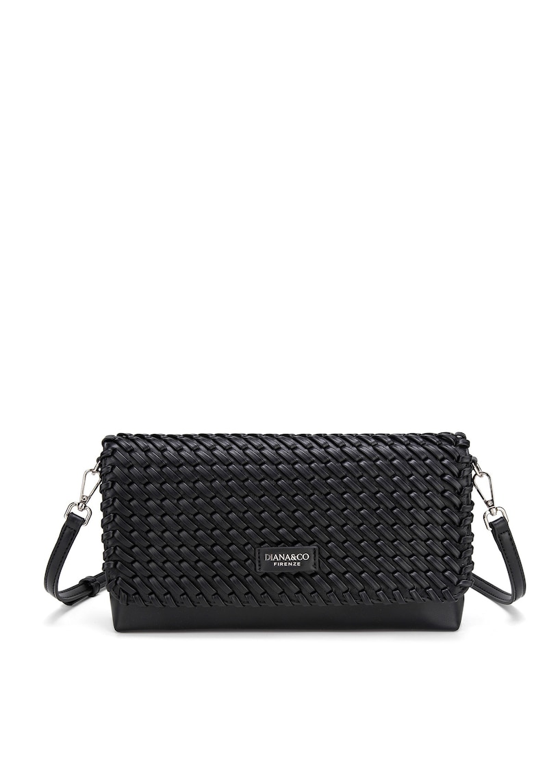 Geanta crossbody de piele ecologica cu aspect texturat Eirwen - Negru