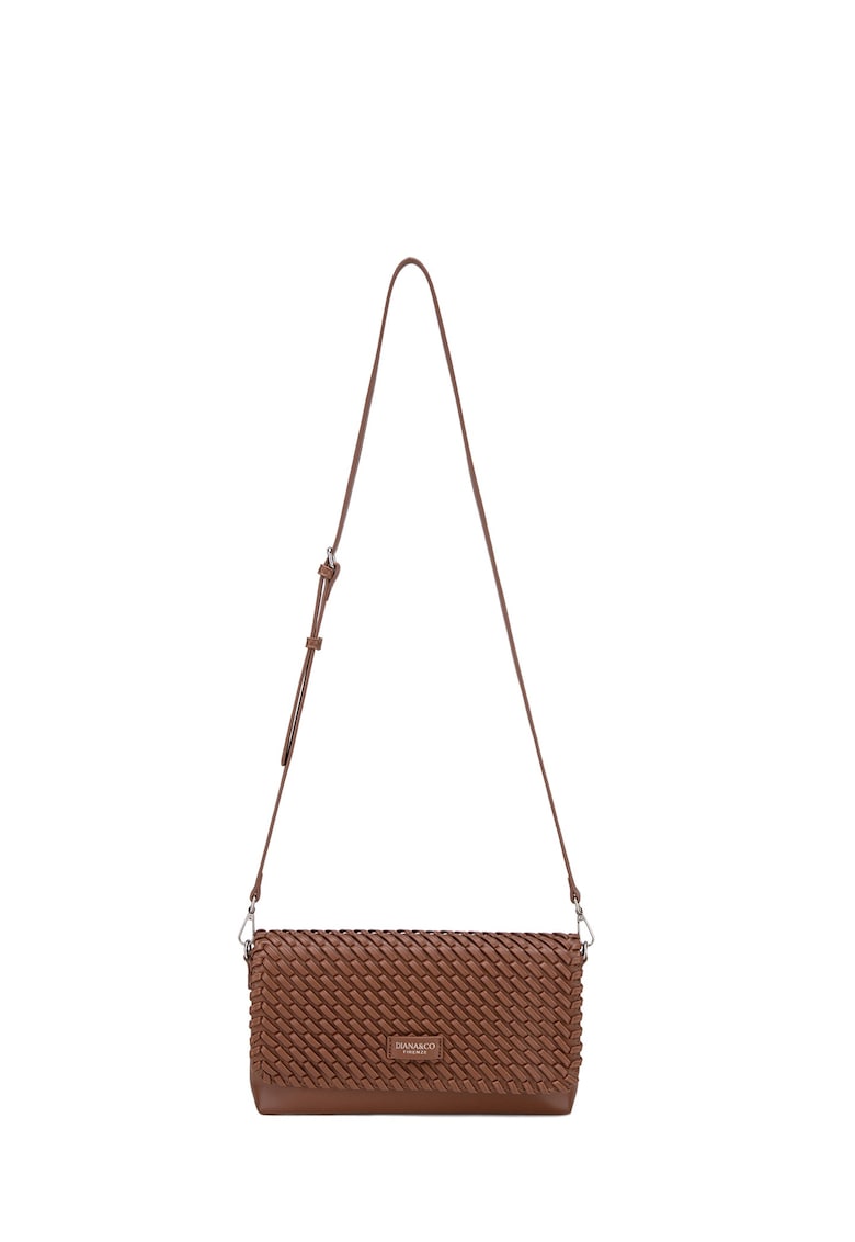 Geanta crossbody de piele ecologica cu aspect texturat Eirwen - Caramel