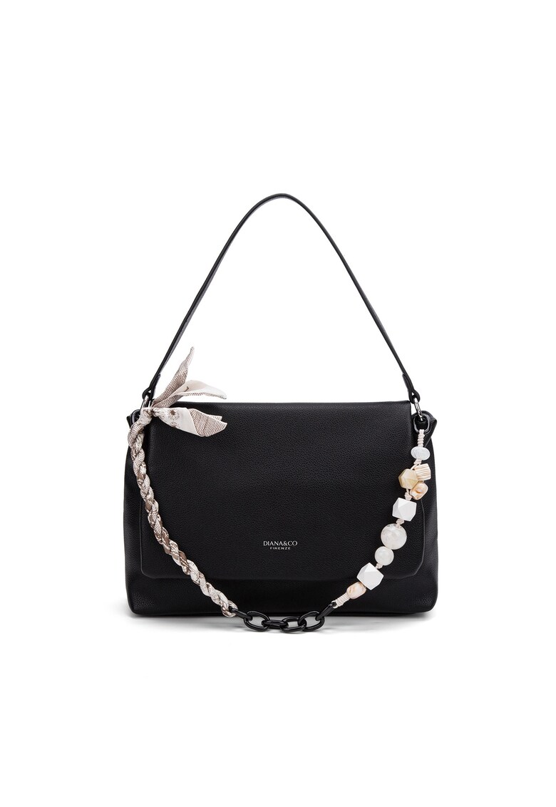 Geanta de piele ecologica cu bareta de umar Valoria - Negru