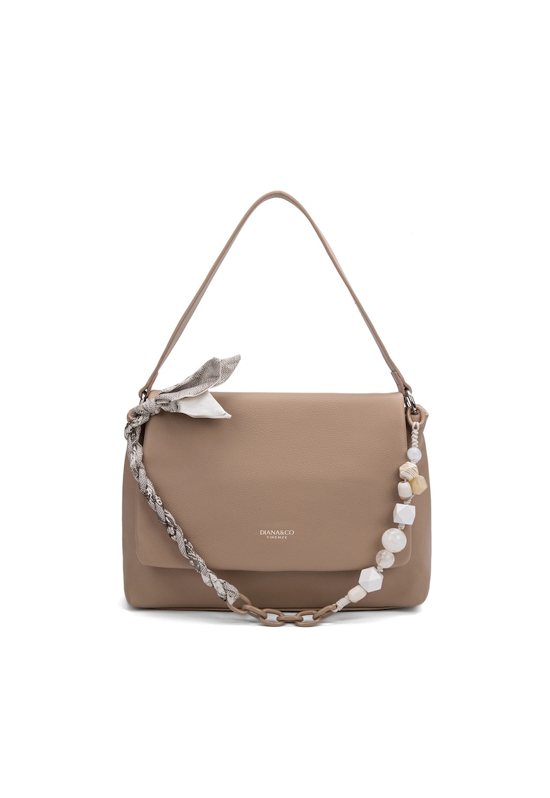 Geanta de piele ecologica cu bareta de umar Valoria - Maro taupe