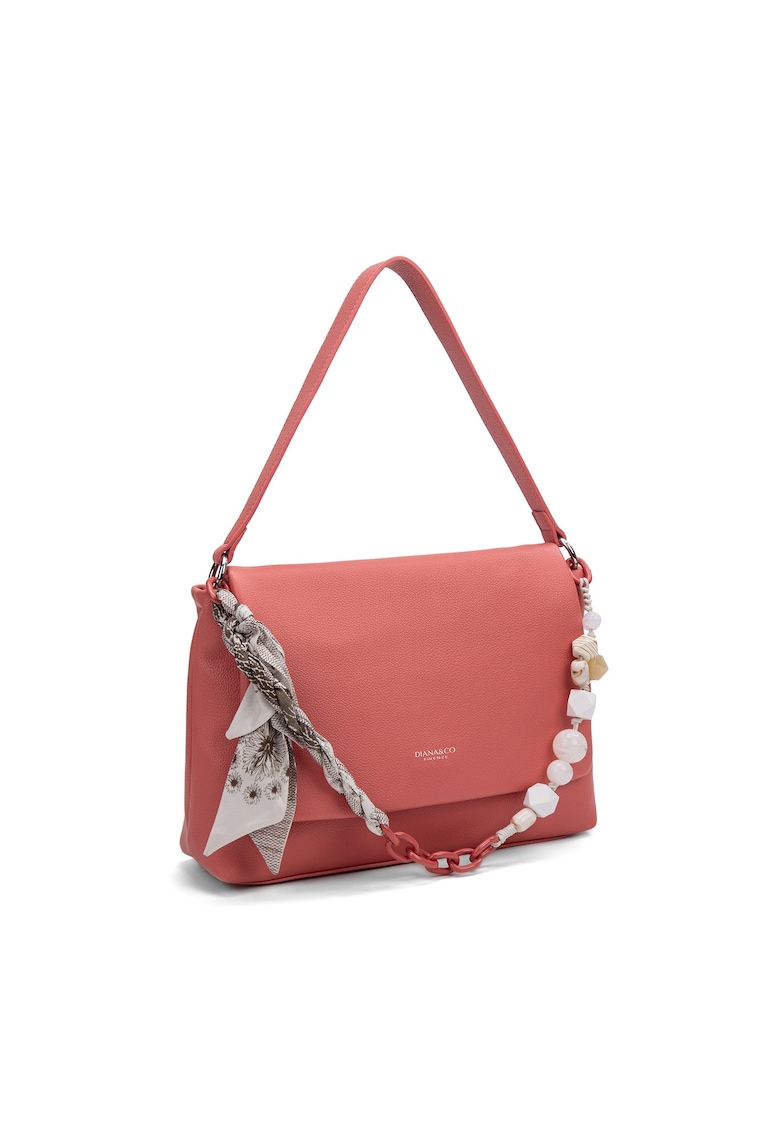 Geanta de piele ecologica cu bareta de umar Valoria - Roz