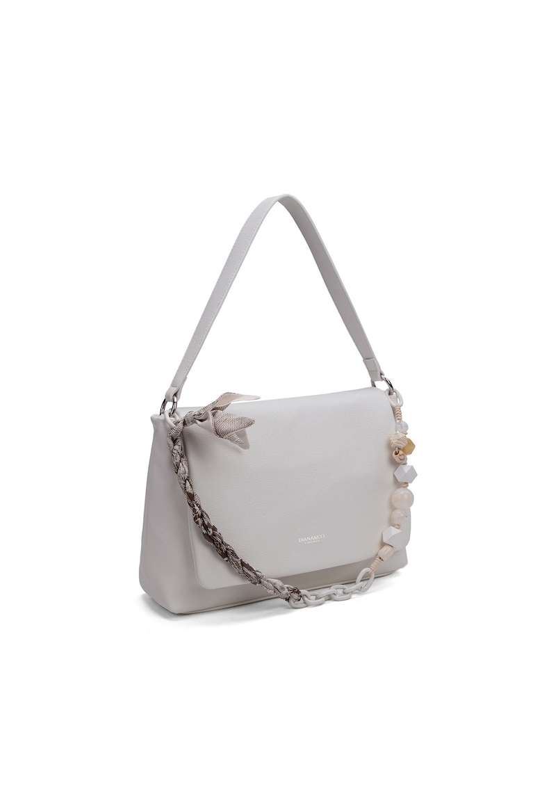 Geanta de piele ecologica cu bareta de umar Valoria - Alb