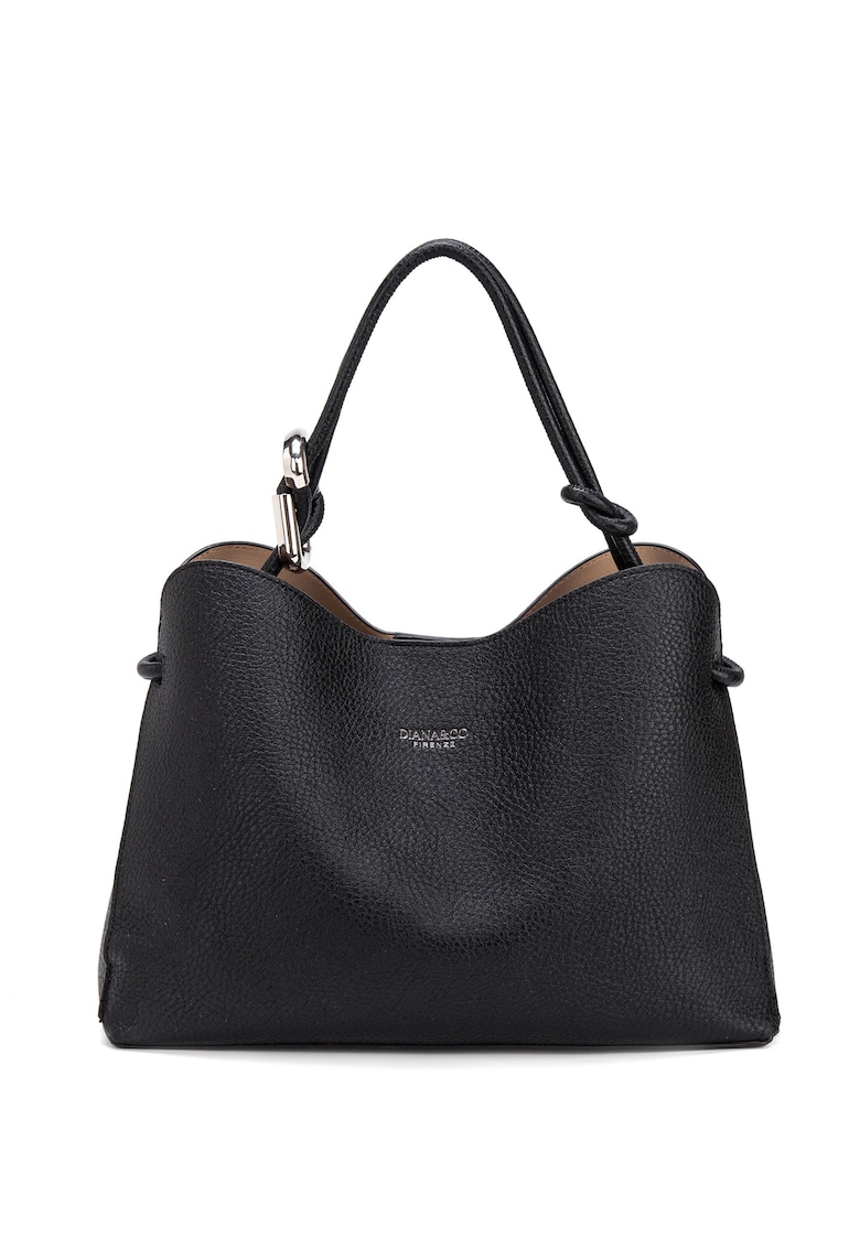 Geanta crossbody de piele ecologica cu etui detasabil Elora Lux - Negru