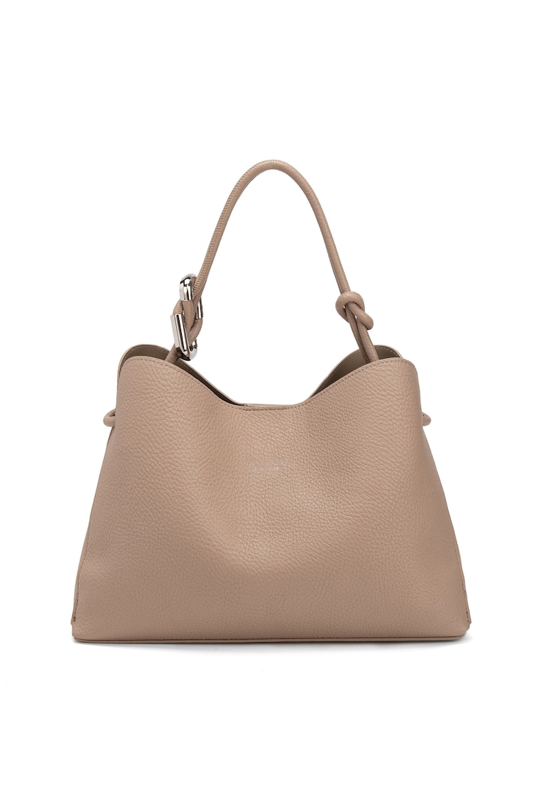 Geanta crossbody de piele ecologica cu etui detasabil Elora Lux - Maro taupe