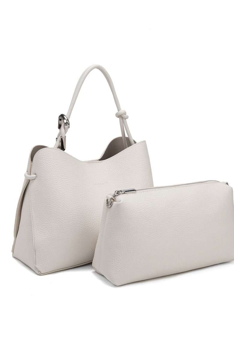 Geanta crossbody de piele ecologica cu etui detasabil Elora Lux - Bej