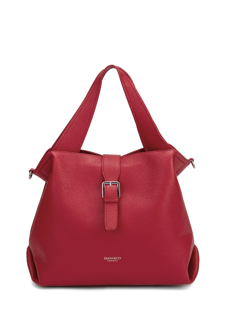 Geanta de piele ecologica cu bareta de umar detasabila Cerelia Pro - Rosu